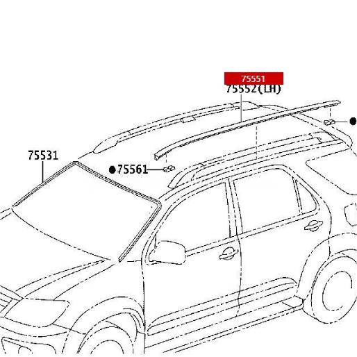 FORTUNER 2005-2015 车顶条