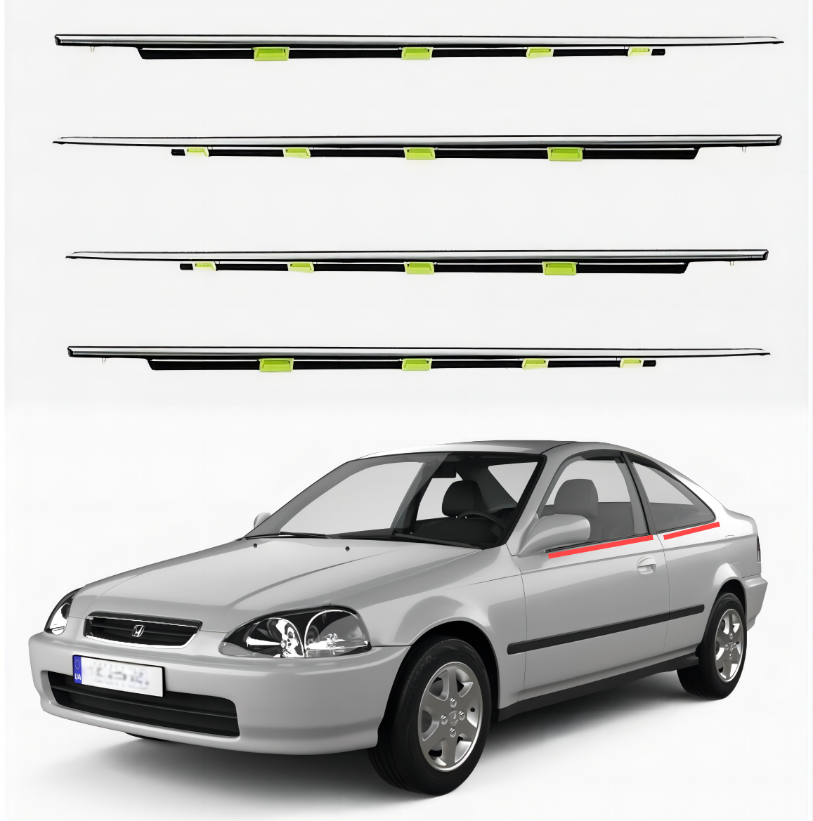 Car Door Rubber Seal Wether Strip for Honda Civic 1996-2000