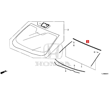 혼다 2007-2020 용 자동차 앞 유리 고무 씰