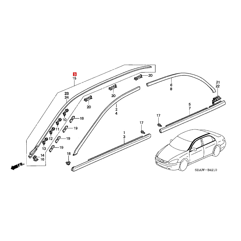 Car Roof Strip Fit for HONDA Accord 2003-2007