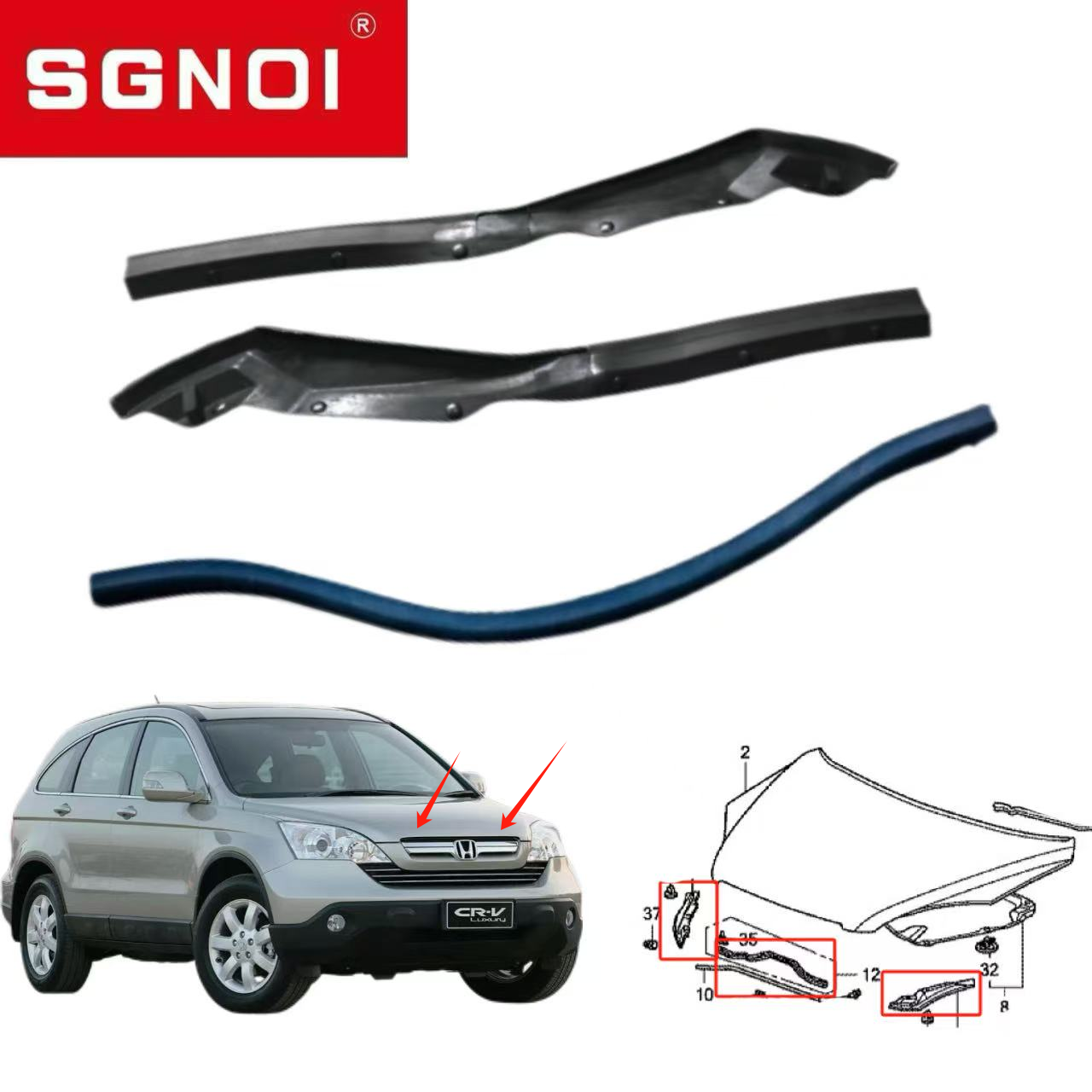 Алдыңғы сорғыш қақпағы Honda CRV 2007-2009 үшін резеңке жолақ