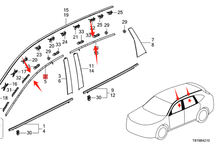 Car Window Trim Strips Cutting for CRV 2017-2020