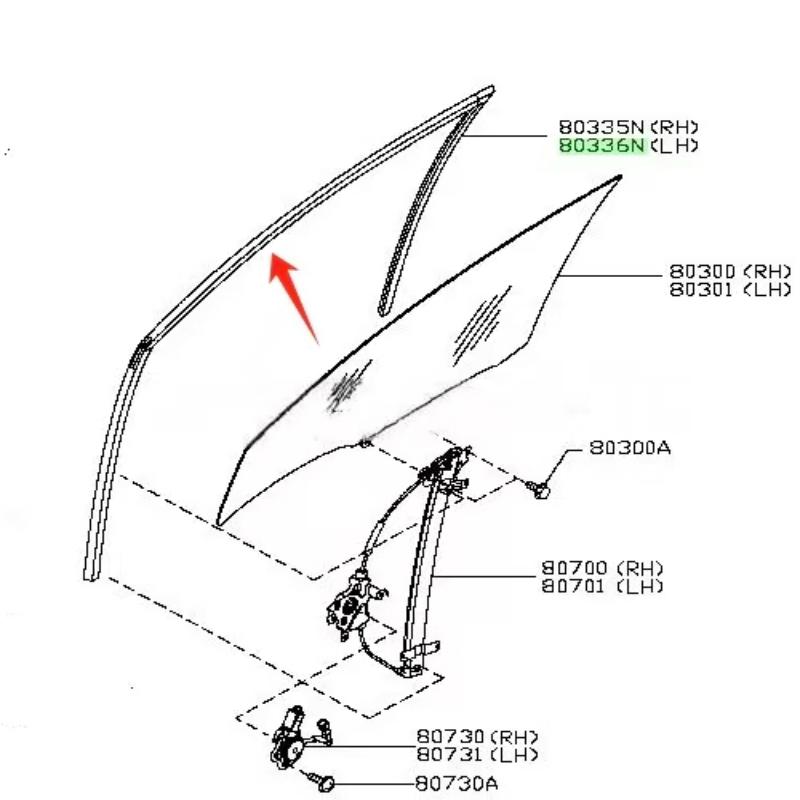 Glass Run Channel Strip for Sylphy 2006-2009