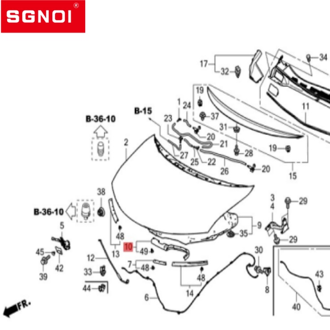 Car Hood Rubber Seal for Honda ODYSSEY 2015-2020