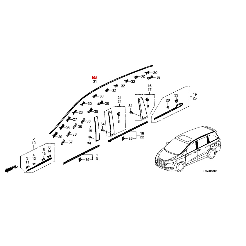 Car Roof Line Fit for Honda ODYSSEY 2015-18
