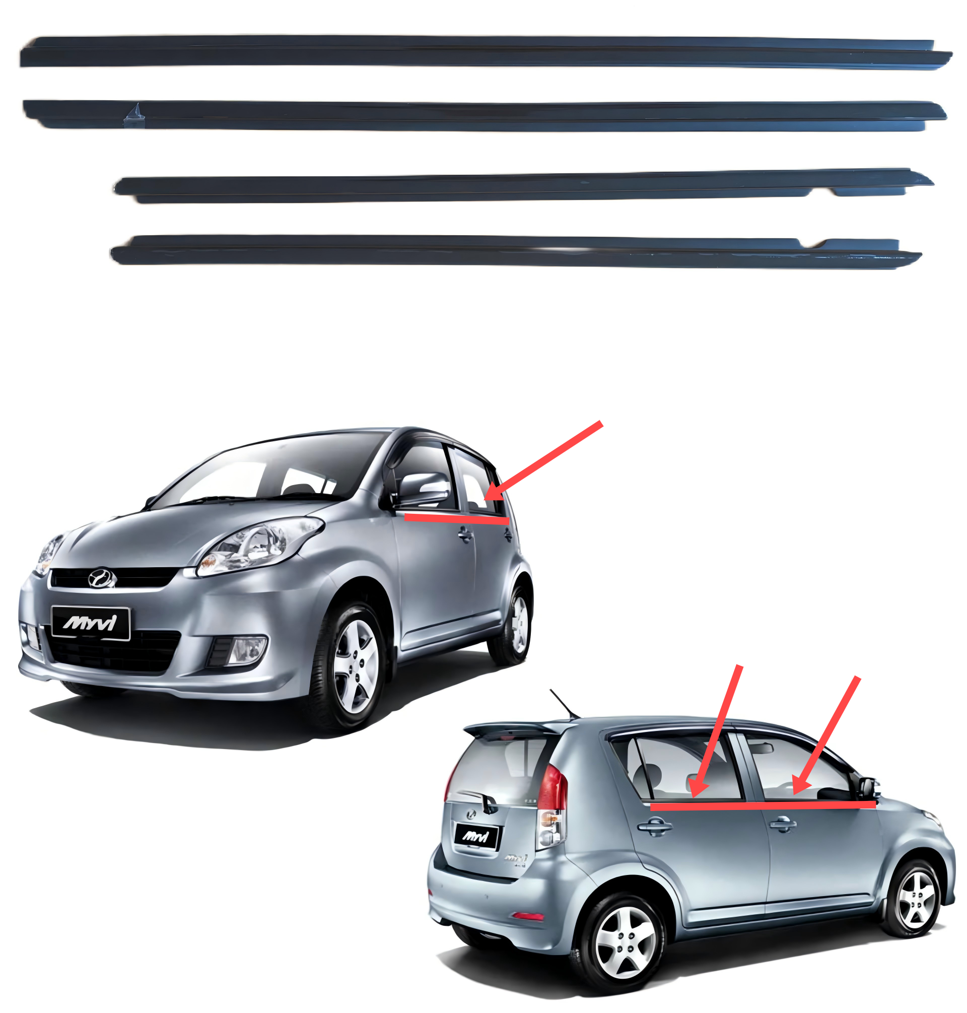 Waterproof Car Door Weatherstrip for Perodua Myvi 2005