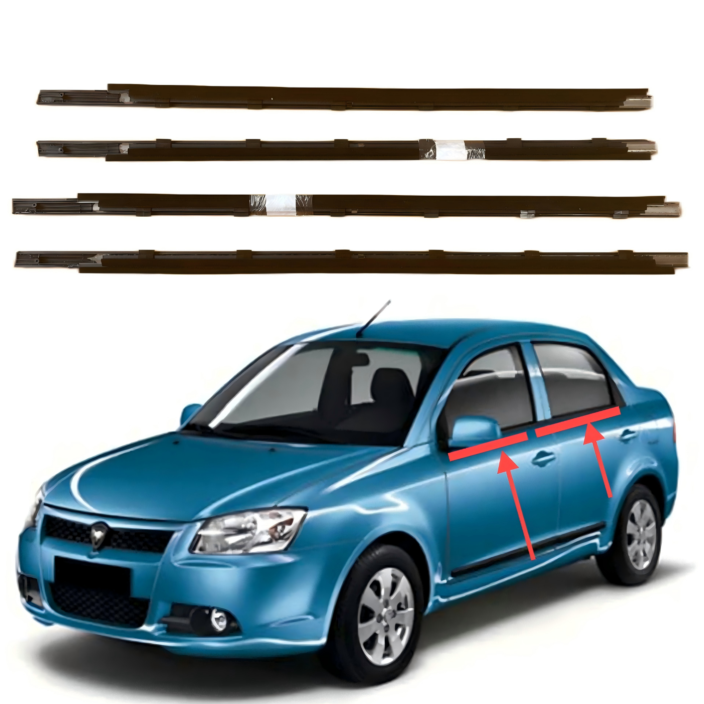 Waterproof Car Door Weatherstrip for Perodua SAGA 2008-2015