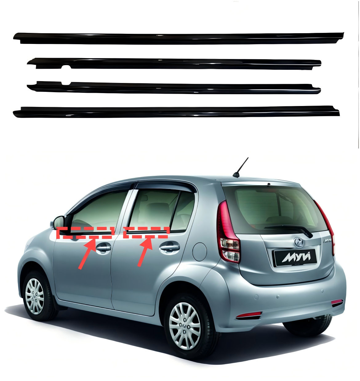 Waterproof Car Door Weatherstrip for Perodua Myvi 2011
