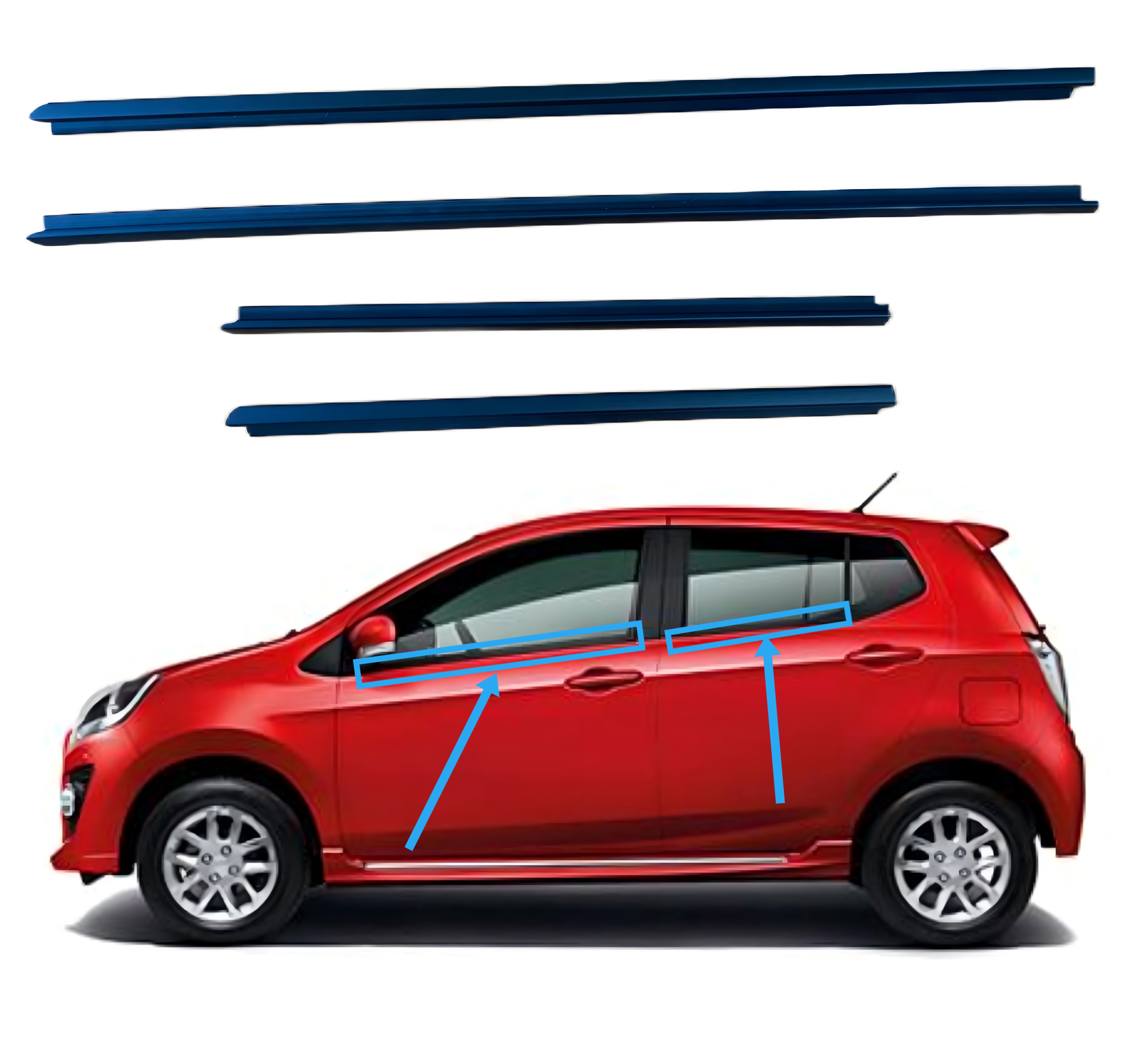 Waterproof Car Door Weatherstrip for Perodua AXIA 2014