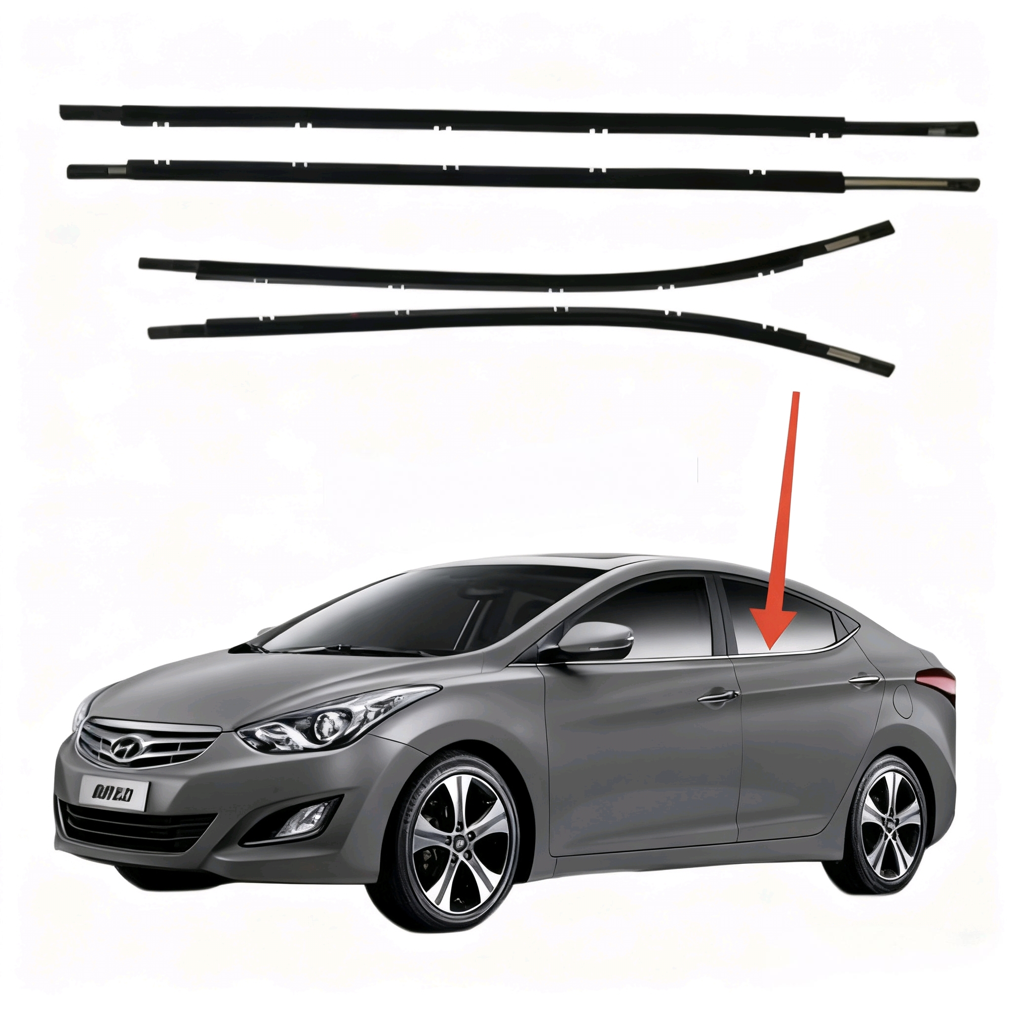 Window Chrome Seal strip for Slantra 2016-2019