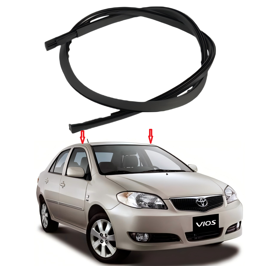 Black Roof Trim Molding Kit for Toyota Vios 2003-2007