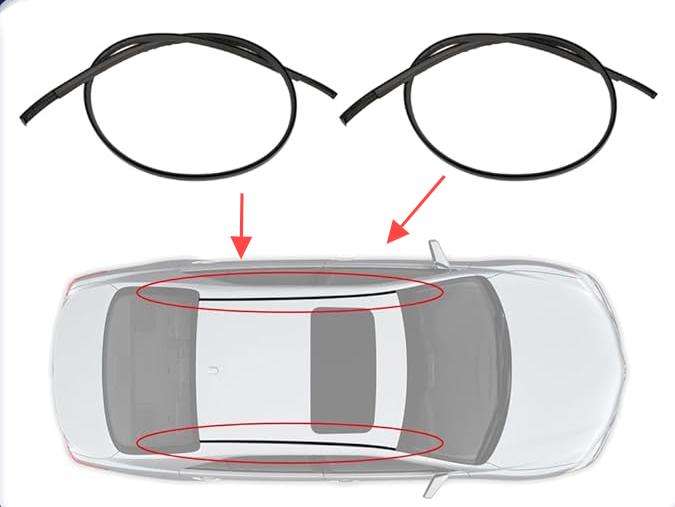 Black Roof Trim Molding Kit for Toyota Vios VIOS 2014-2018