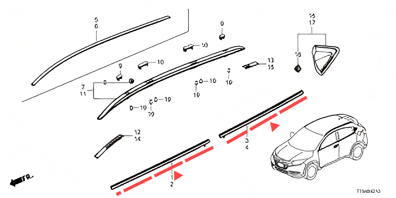 Window Trim Seal Belt for Honda Acura CDX 2017-2021