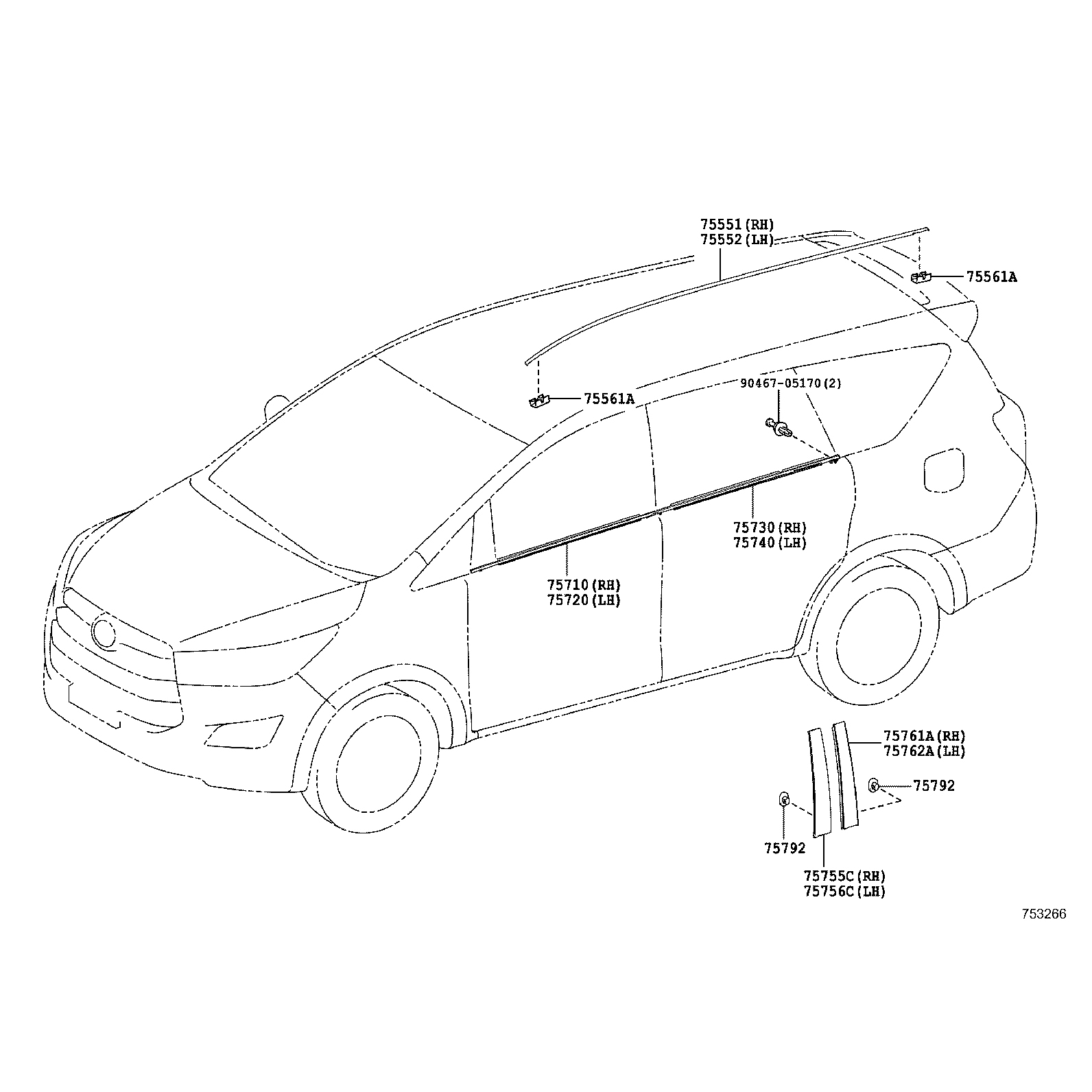 자동차 도어 날씨 스트립 도요타 이노 2016-