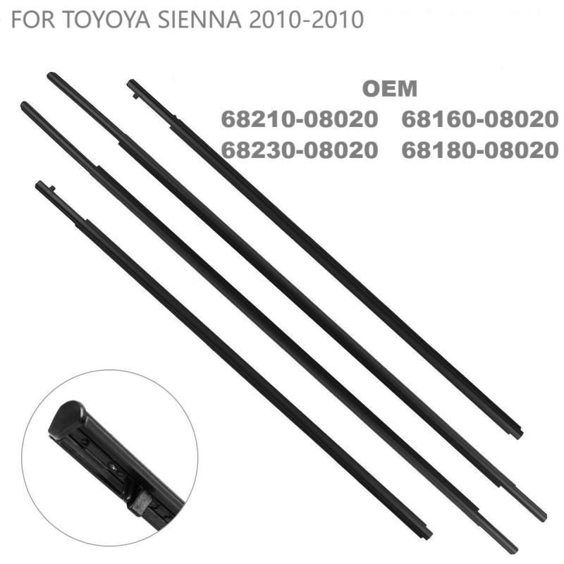 Car Window Weatherstrip for Toyota Sienna 2010-2020