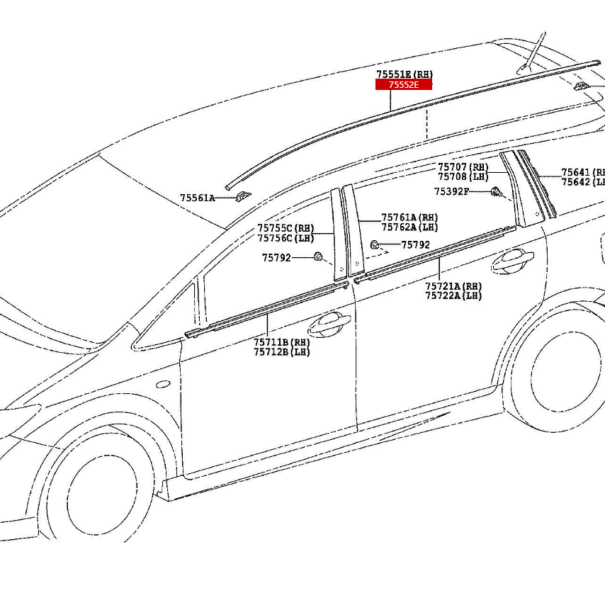 자동차 지붕 고무 스트립 맞는 도요타 도요타 소원 2010