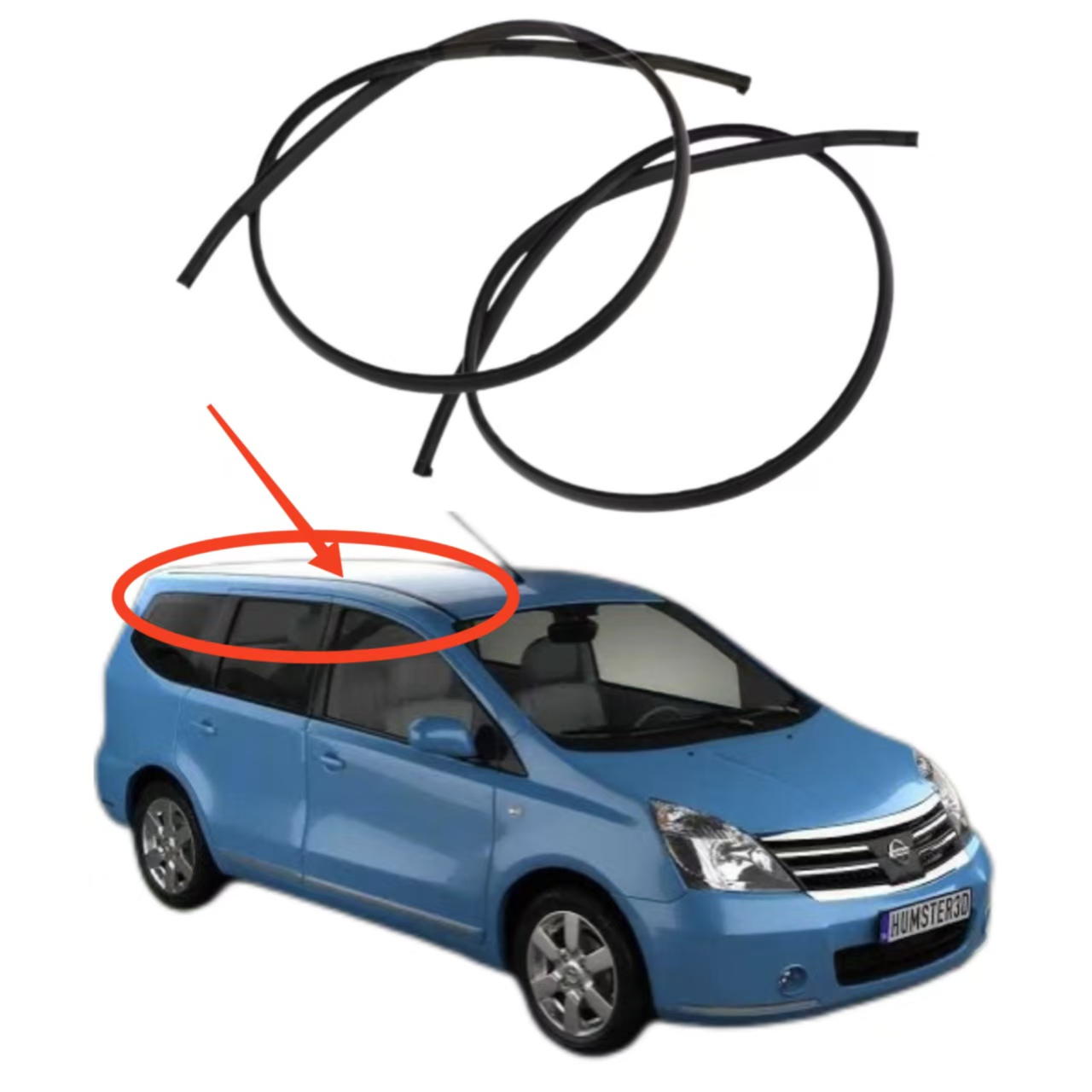 Car Roof Rubber Strip Fit for Nissan Livina 2007-2015