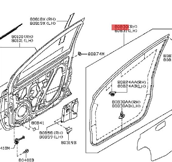 혼다 크로스 투어 2011-2016 용 자동차 도어 외부 씰