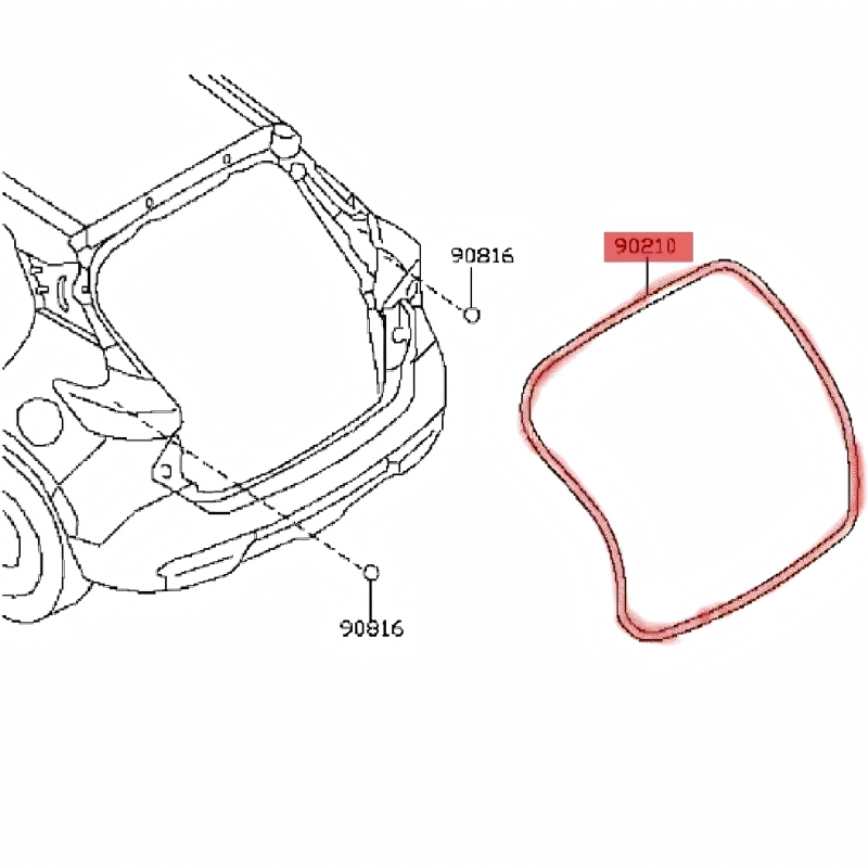 Car Trunk Lid Rubber Weatherstrip for Honda JADE 2014-2018