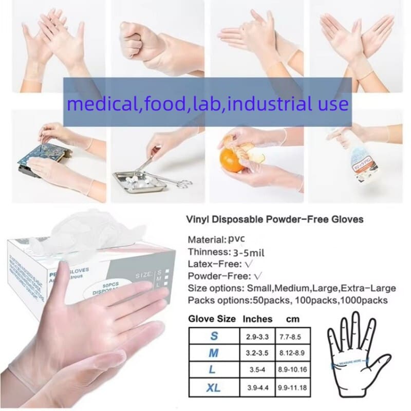 9inch Disposable Powder Free Vinyl Examination Gloves