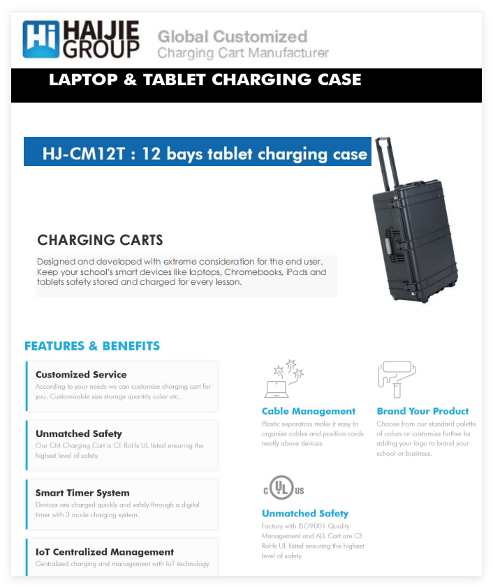 School Laptop & Tablet Charging Case | Centralized Device Charging Cabinet