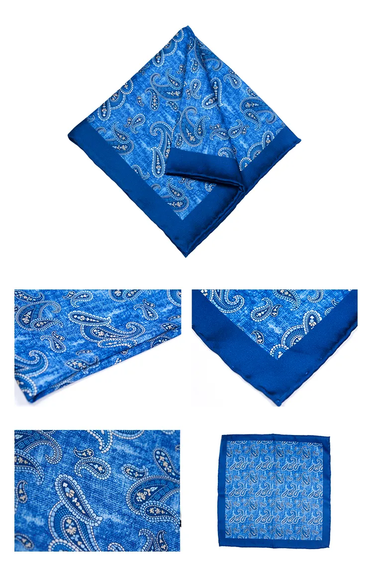 Wholesale luxury new designs printed pocket square