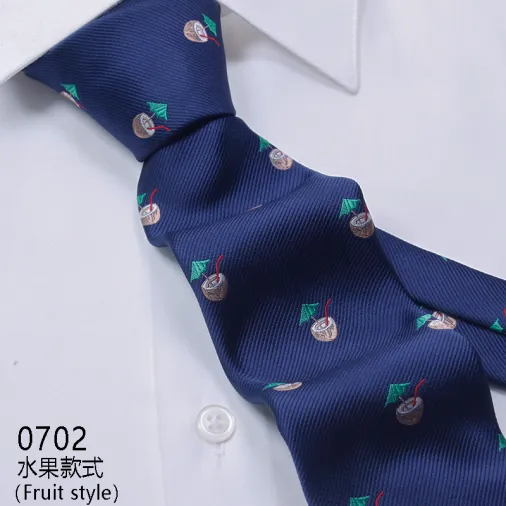 Handmade high quality polyester fruit novelty slim necktie