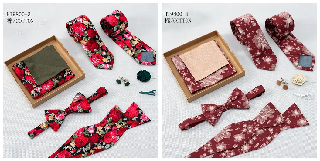 Wholesale cotton mens flower wedding ties for sale