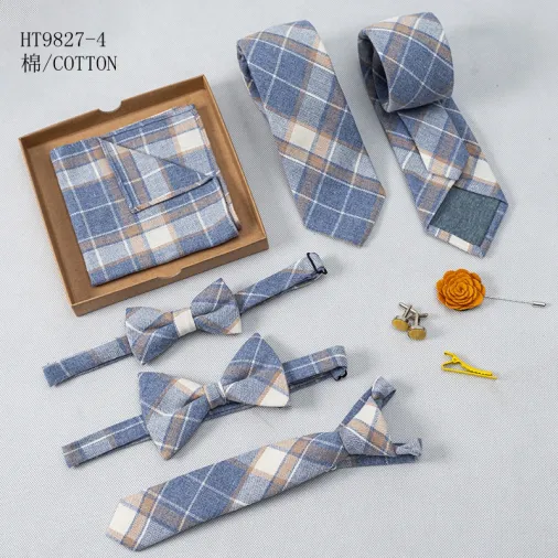 Plaid adult and kids mens neck tie sets