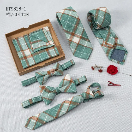 Plaid adult and kids mens neck tie sets