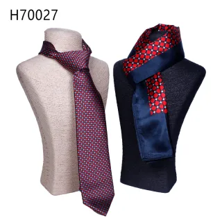 Custom digital print silk scarf and uniform logo necktie set