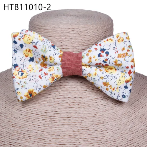 Custom hot selling flower cotton wedding pre tied bow