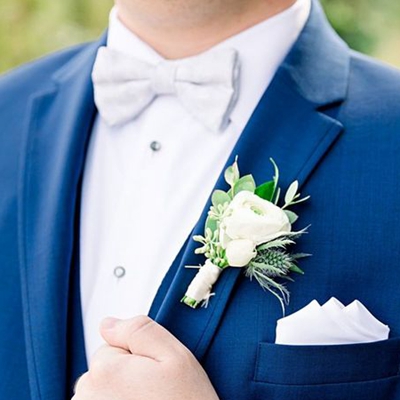 Wedding application of pure white bow tie-[Handsome tie]