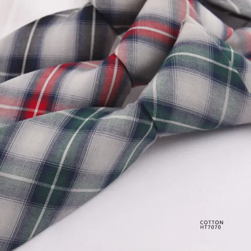 Fashion classic cotton plaid neckties men cheap tie