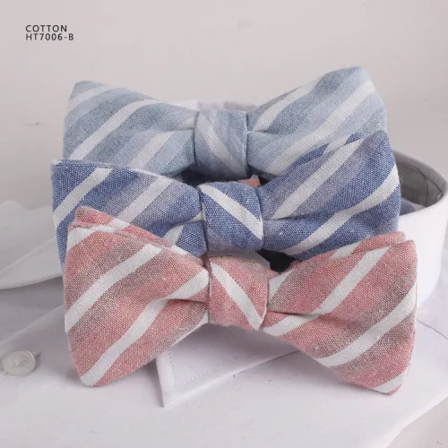 Cotton fashion stripe bow ties men pre-tied bow