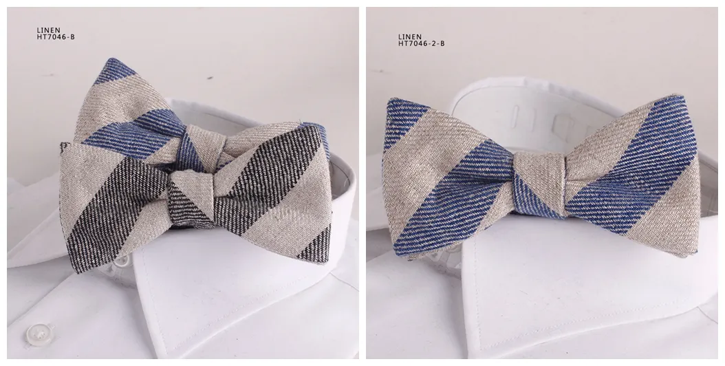 Cotton fashion stripe bow ties men pre-tied bow