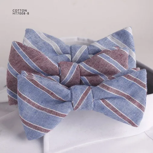 Cotton fashion stripe bow ties men pre-tied bow