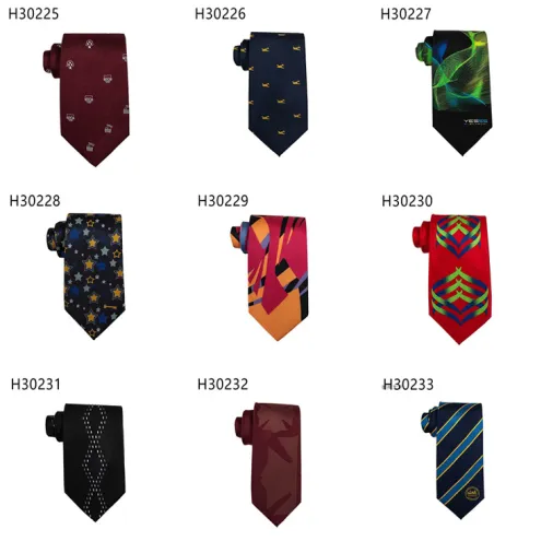 Cravates avec logo personnalisé école et club pour hommes