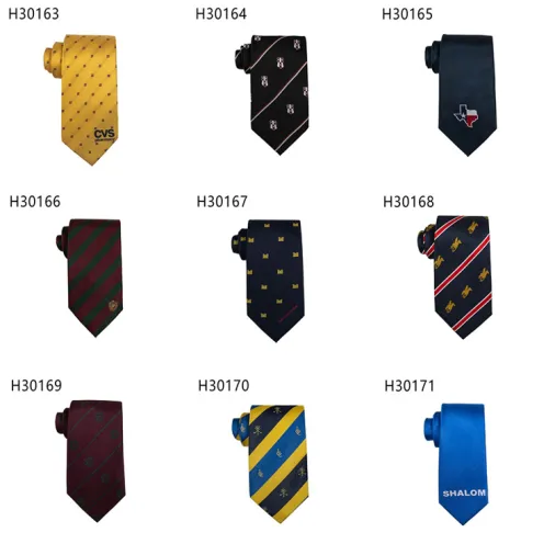 Cravates avec logo personnalisé école et club pour hommes
