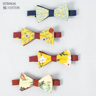 Fashion flowers and plain multicolor bow ties men handmade