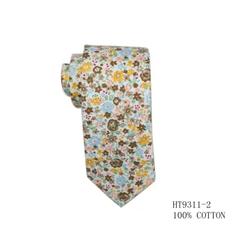 Cotton flowers mens skinny custom ties for wedding