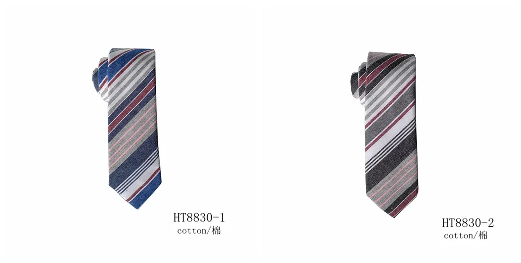 Business and casual cotton stripe tie mens
