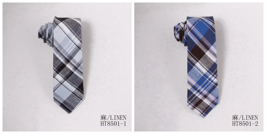 Plaid and stripe cotton bespoke tie for men