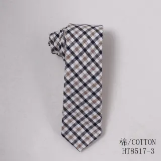 Factory mens ties polyester cottom plaid stripe necktie