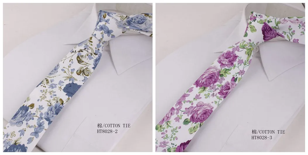 Skinny cotton best wedding ties for groom flower tie