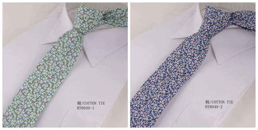 Custom 100% cotton flowers ties men colorfull