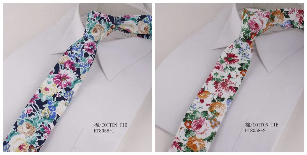 Custom cotton flower purple men neck ties