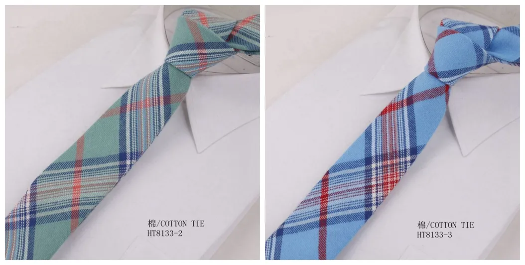 Custom cotton plaid fashion school necktie for student