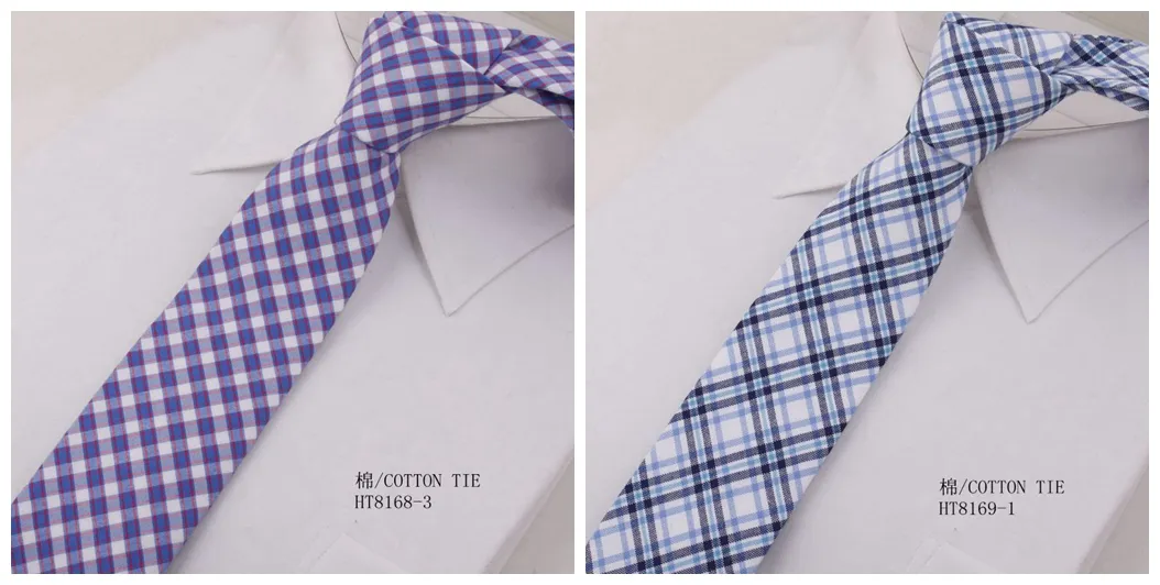 Business classic plaid cotton cool neckties