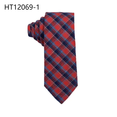 New plaid and stripe designs cotton men slim tie